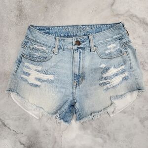 American Eagle Shorts Womens Distressed Cutoff Jeans Light 2